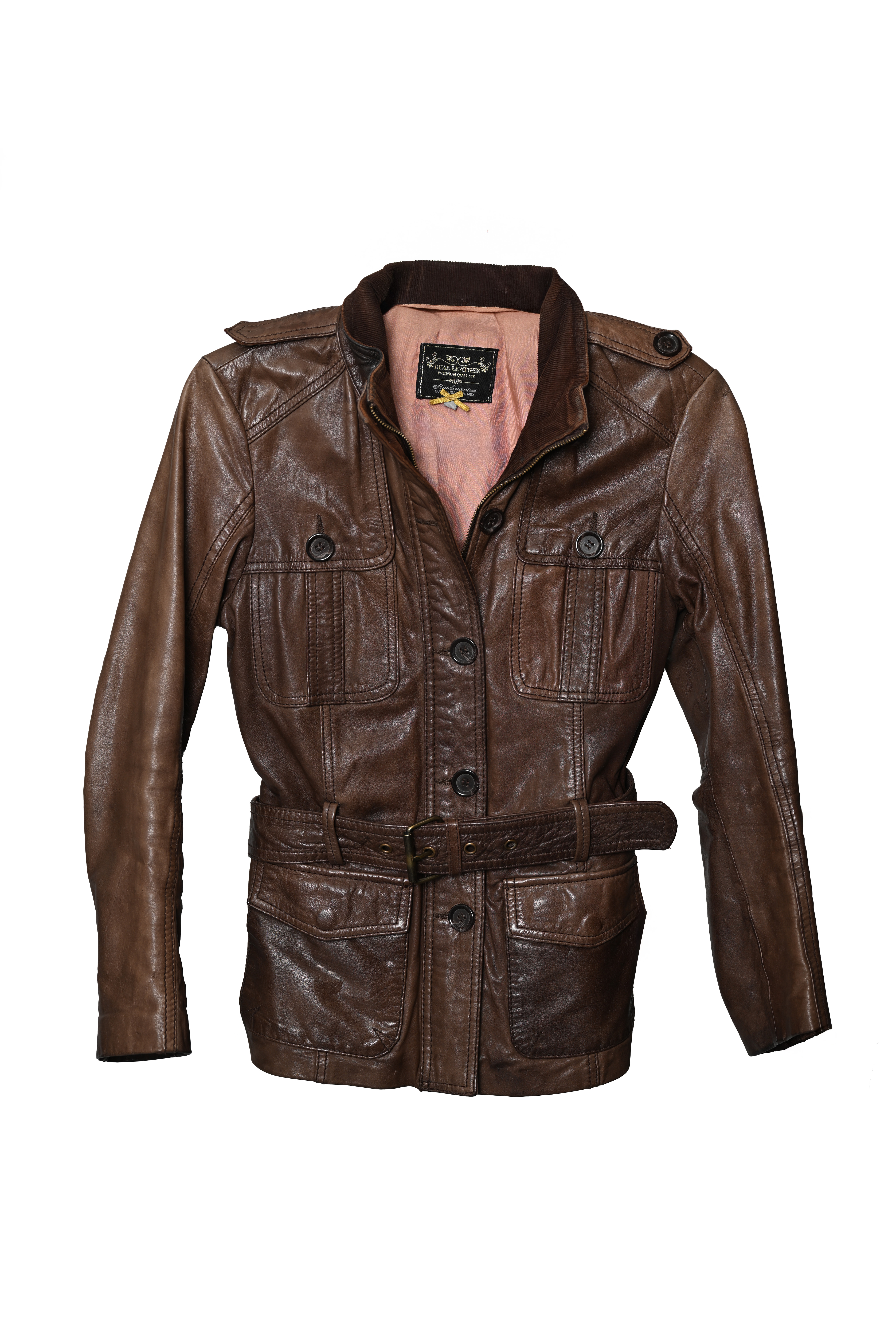 Kurtka Real Leather brązowa