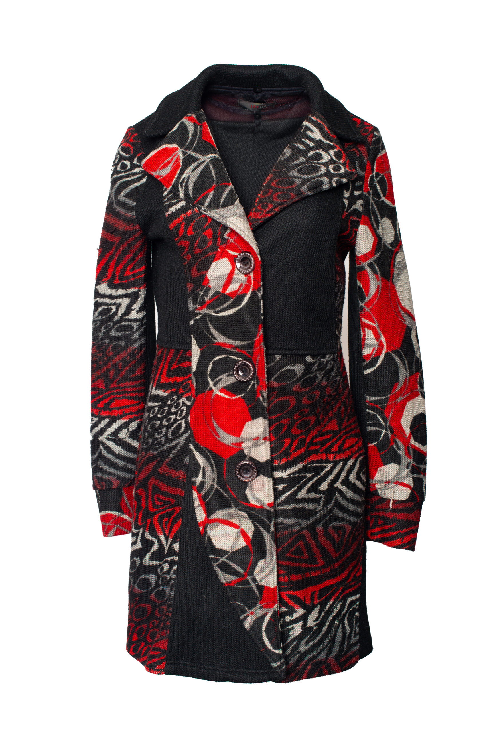 Płaszcz 101 Idees czarno-czerwony